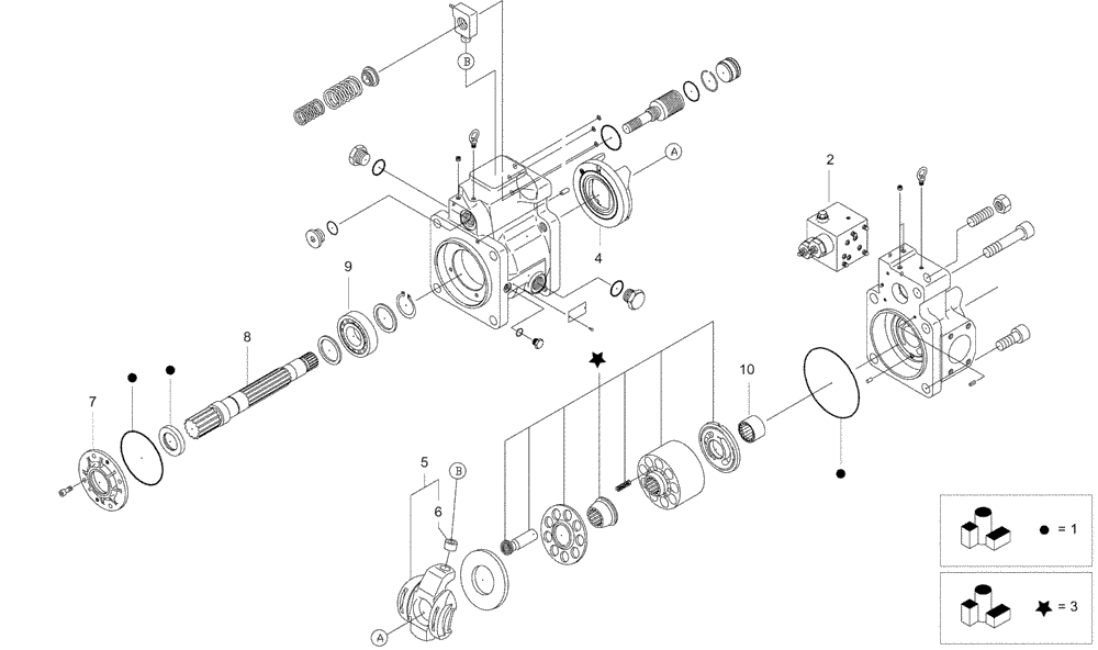 Схема запчастей Case 340 - (43H00000013[001]) - STEERING PUMP (89500408207) (41) - STEERING