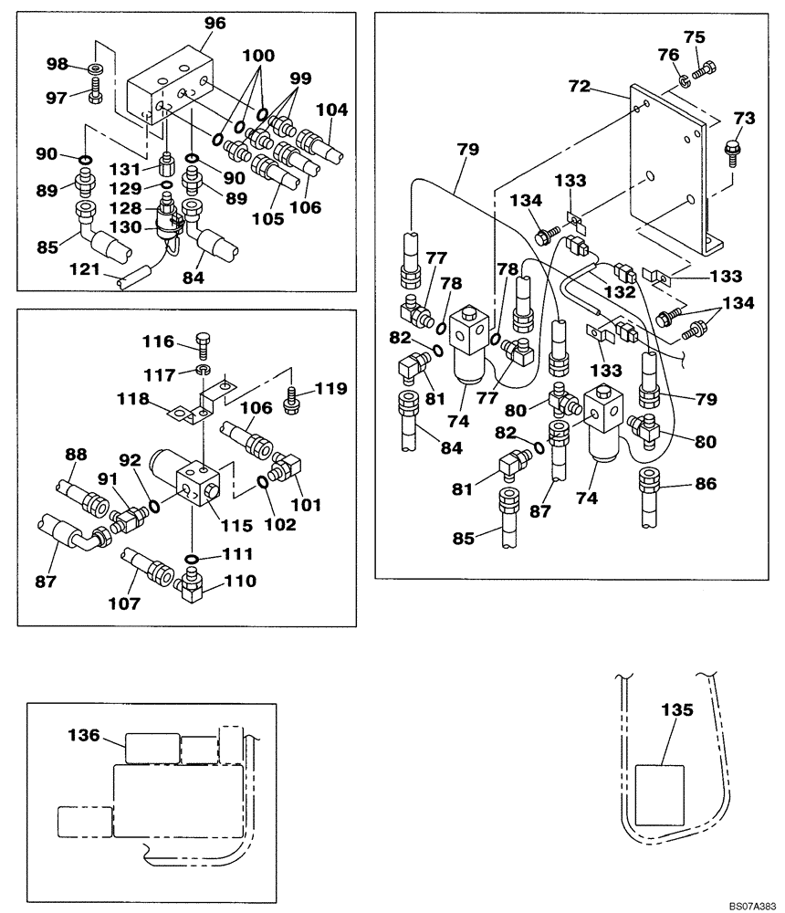 Схема запчастей Case CX460 - (08-54) - HYDRAULICS, AUXILIARY - MULTI-PURPOSE + 3 WAY VALVE, TRIGGER ACTIVATED (08) - HYDRAULICS