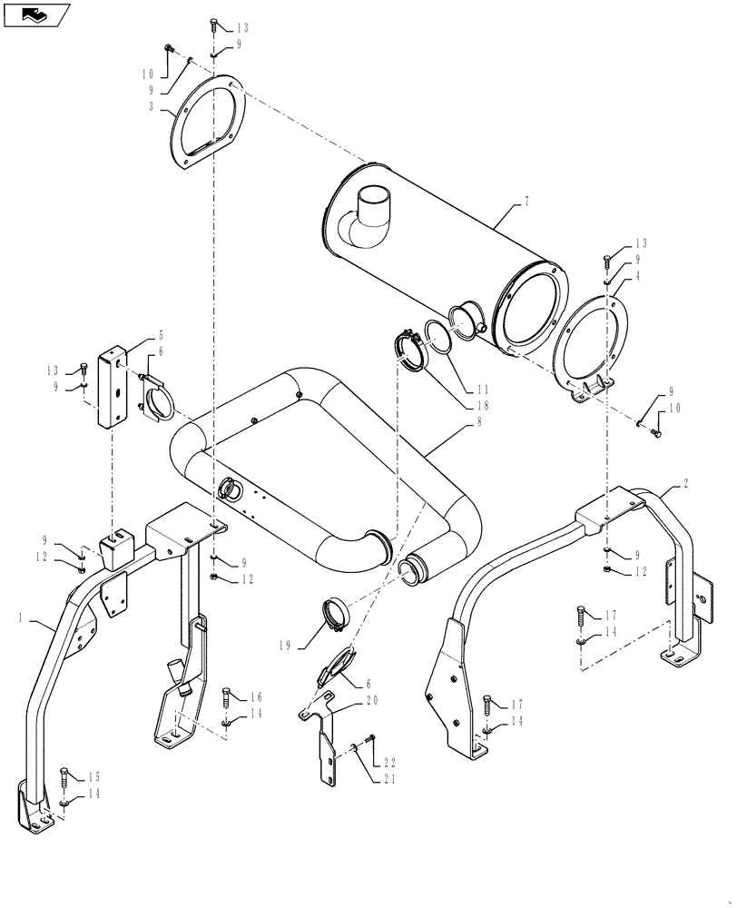 Схема запчастей Case 521F - (10.254.01) - MUFFLER INSTALLATION (10) - ENGINE