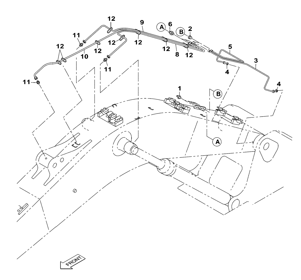 Схема запчастей Case CX210C LC - (71.460.01) - LUBRICATION LINE (71) - LUBRICATION SYSTEM