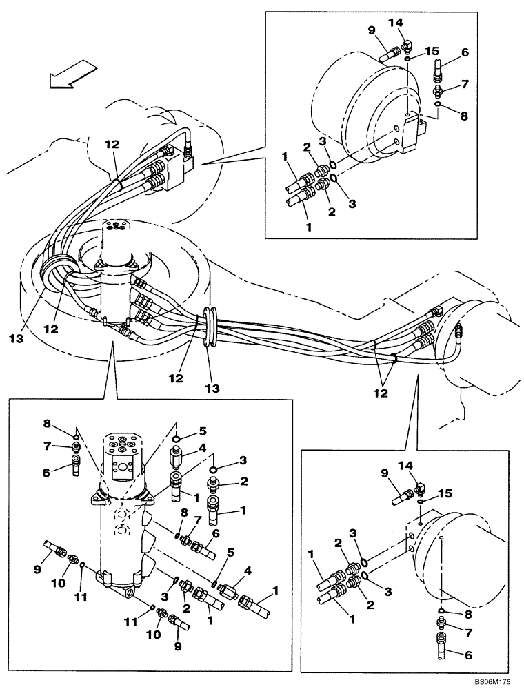 Схема запчастей Case CX290B - (06-05) - HYDRAULICS - TRACK DRIVE (06) - POWER TRAIN