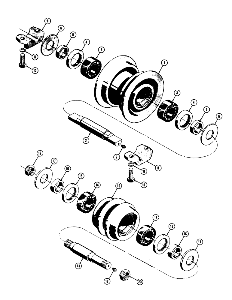 Схема запчастей Case 600 - (110) - TRACK INSTALLATION, TRACK ROLLER, TRACK SUPPORT IDLER (04) - UNDERCARRIAGE