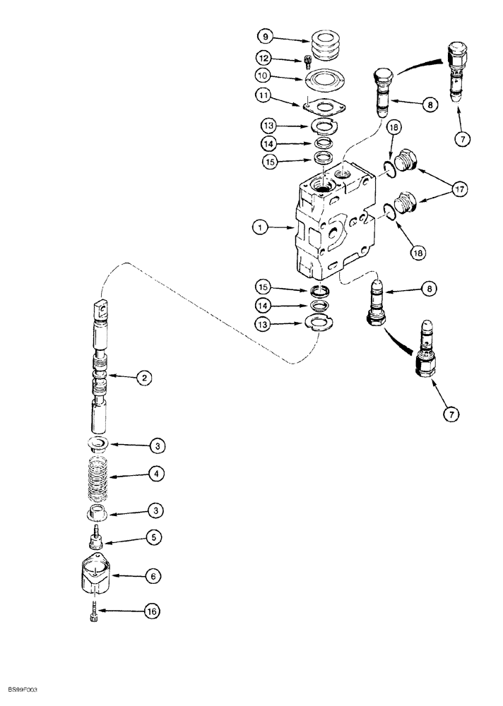 Схема запчастей Case 550G - (8-43A) - TILT, ANGLE AND AUXILIARY SECTIONS (07) - HYDRAULIC SYSTEM