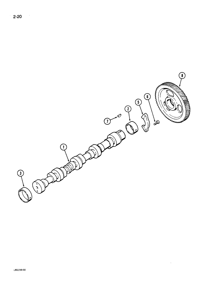 Схема запчастей Case 550 - (2-20) - CAMSHAFT, 4-390 ENGINE, 4T-390 ENGINE (02) - ENGINE