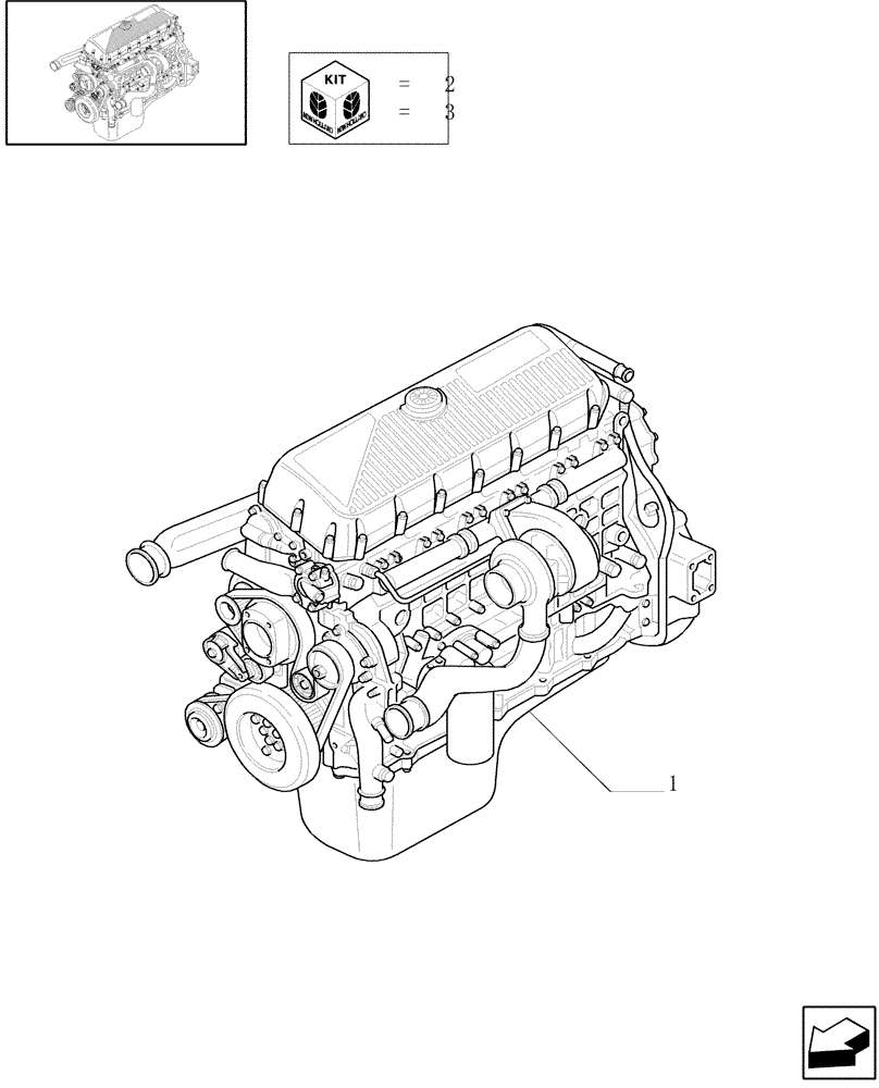 Схема запчастей Case F3AE0684G B001 - (0.02.1[01]) - ENGINE ASSY (500365478) 