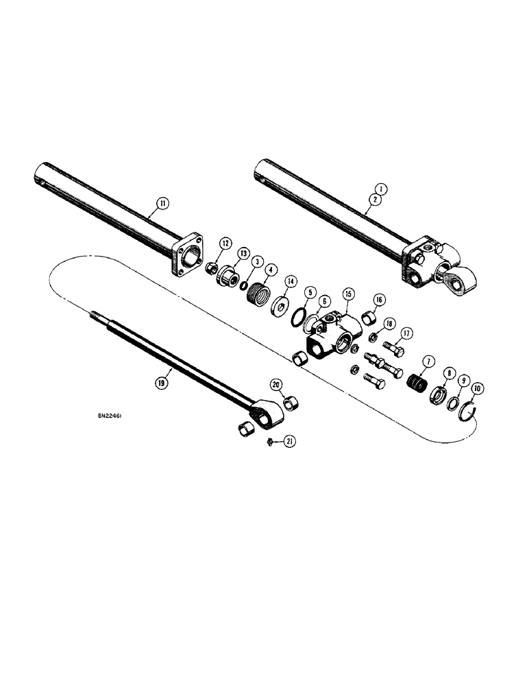 Схема запчастей Case 22 - (44) - D21569 AND D23654 HYDRAULIC SWING CYLINDERS, D28325 AND 