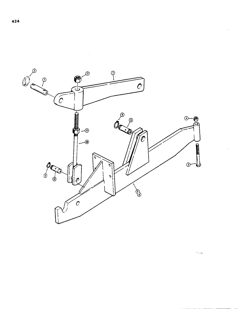 Схема запчастей Case 35 - (424) - SIDE SHIFT BACKHOE MOUNTING PARTS 