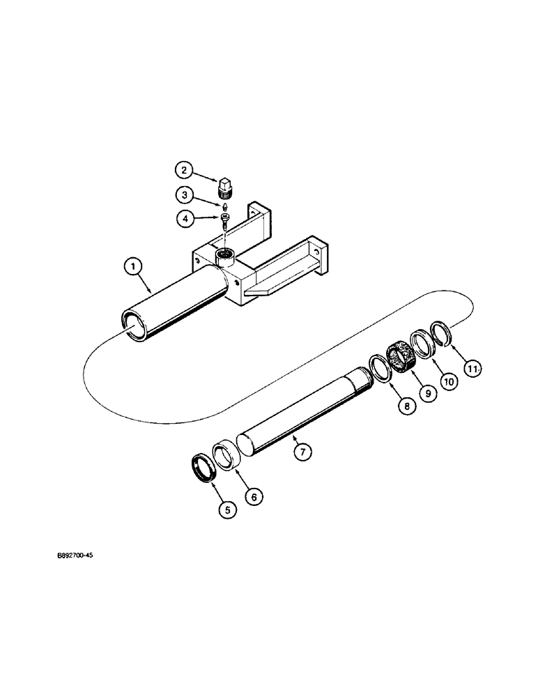 Схема запчастей Case 650 - (5-06) - TRACK ADJUSTER ASSEMBLY (11) - TRACKS/STEERING