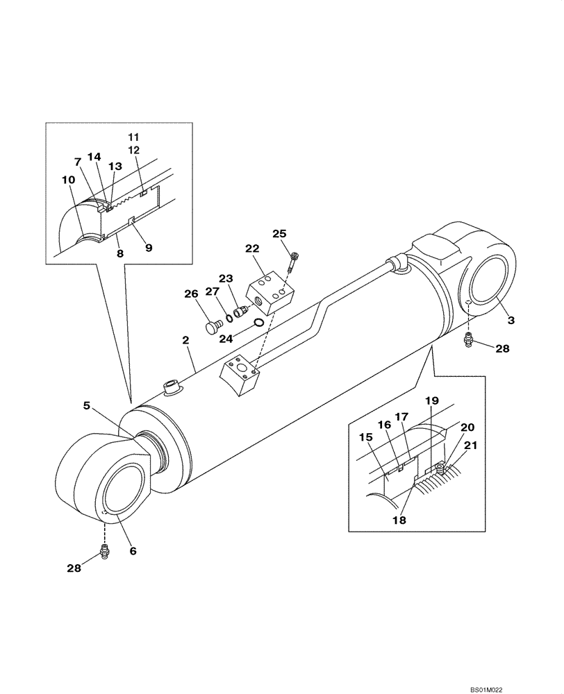 Схема запчастей Case CX700B - (08-21) - CYLINDER - SELF-DETACHING COUNTERWEIGHT SYSTEM (08) - HYDRAULICS