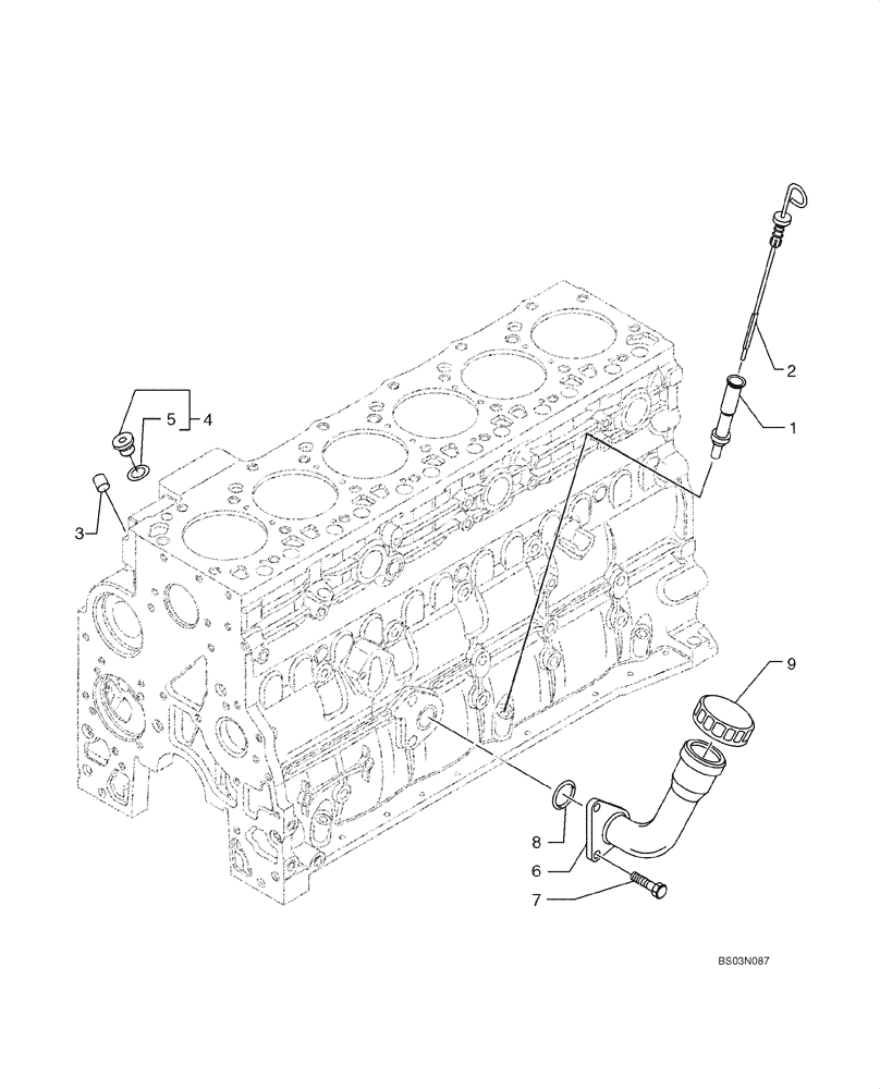 Схема запчастей Case 721E - (02-09) - OIL FILL, ENGINE (02) - ENGINE