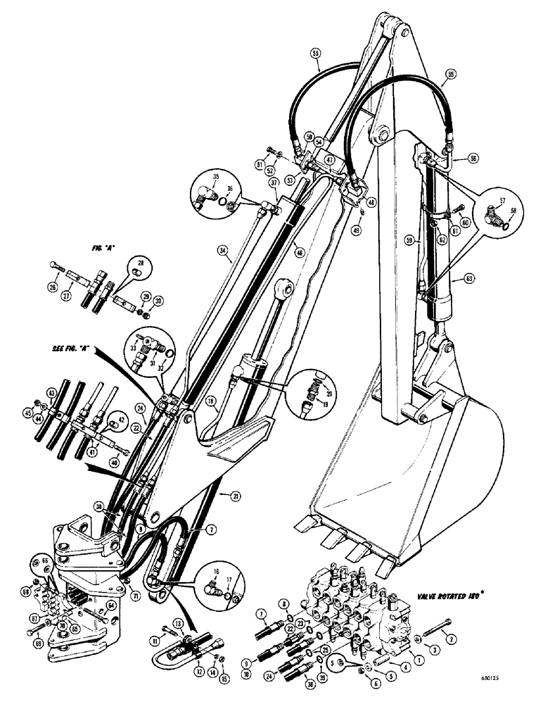 Схема запчастей Case 23 - (048) - BOOM, CROWD AND BUCKET CYLINDER HYDRAULICS 