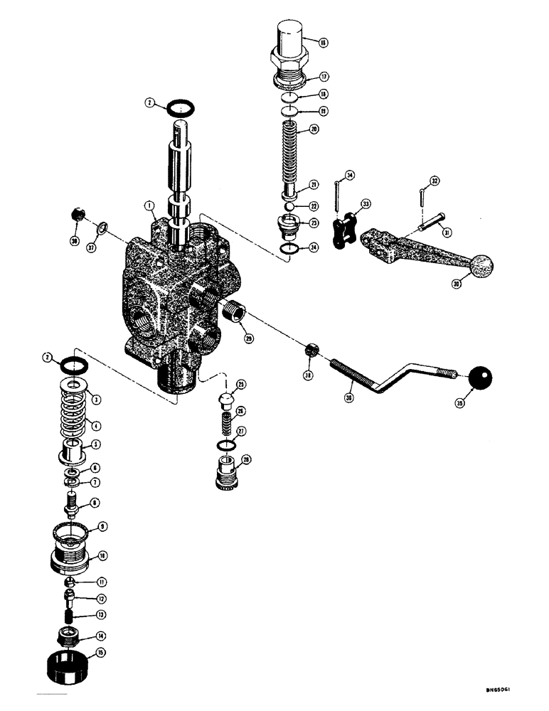 Схема запчастей Case 42 - (38) - LANDSCAPERS CONTROL FOR EAGLE HITCH, ONE SPOOL 