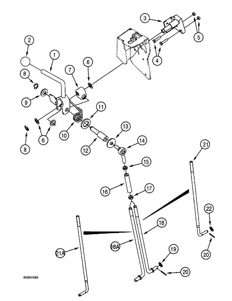 Схема запчастей Case 590SL - (9-40) - BACKHOE AUXILIARY HYDRAULIC CONTROL LEVER (09) - CHASSIS/ATTACHMENTS