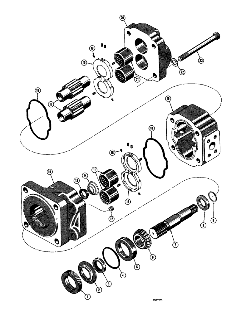 Схема запчастей Case 750 - (250) - D31206 LOADER AND DOZER PUMP (07) - HYDRAULIC SYSTEM