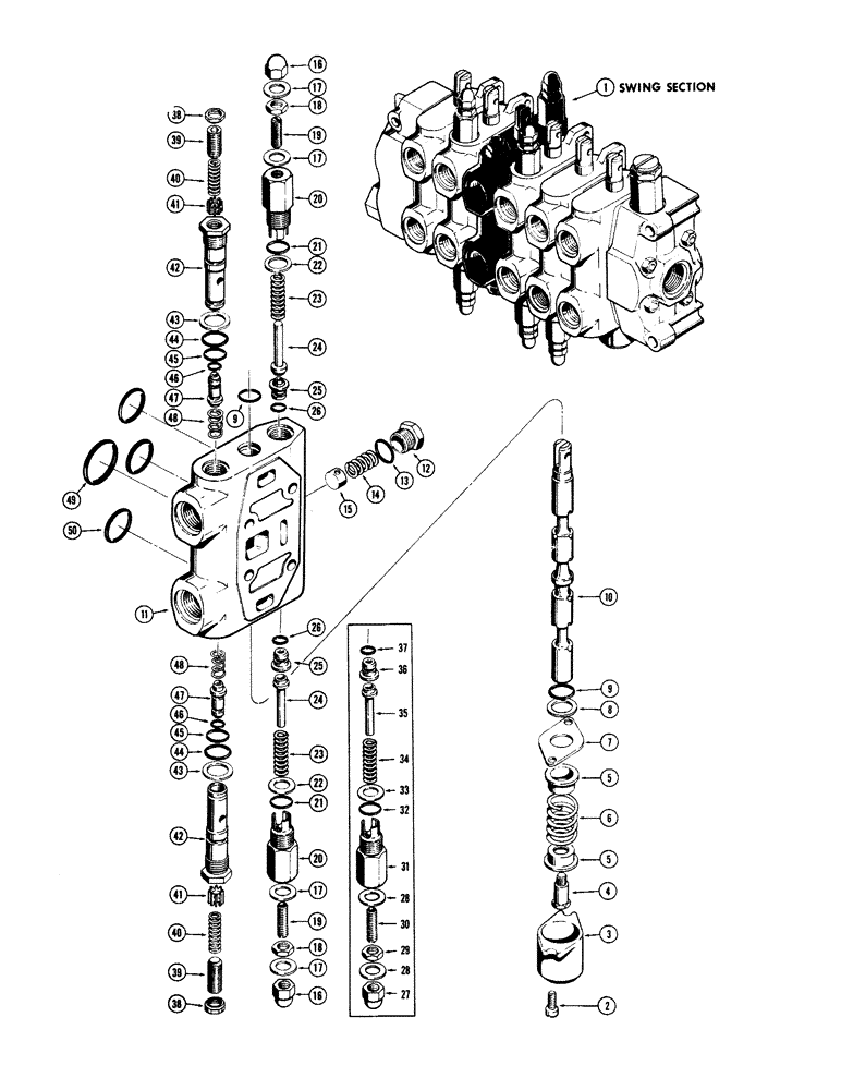 Схема запчастей Case 480CK - (74) - D34208 BACKHOE SWING SECTION (35) - HYDRAULIC SYSTEMS