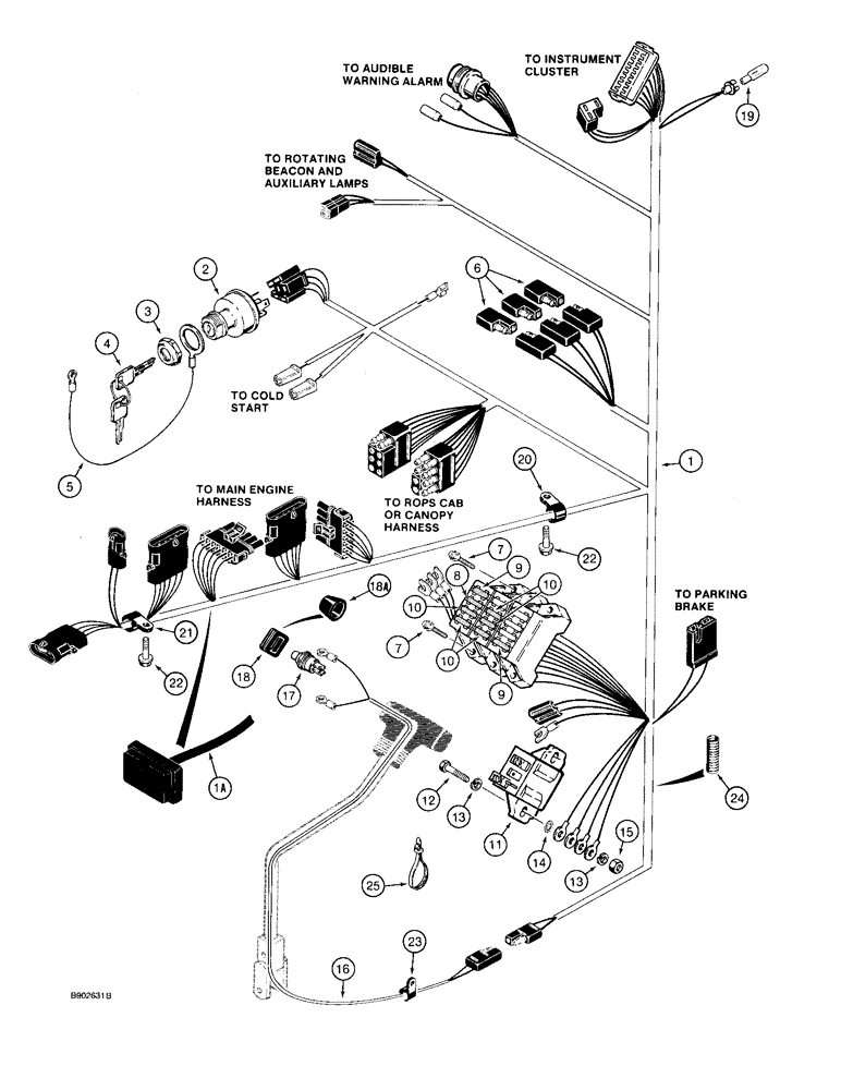 Схема запчастей Case 580SK - (4-26) - SIDE CONSOLE WIRING HARNESS AND CONNECTIONS (04) - ELECTRICAL SYSTEMS