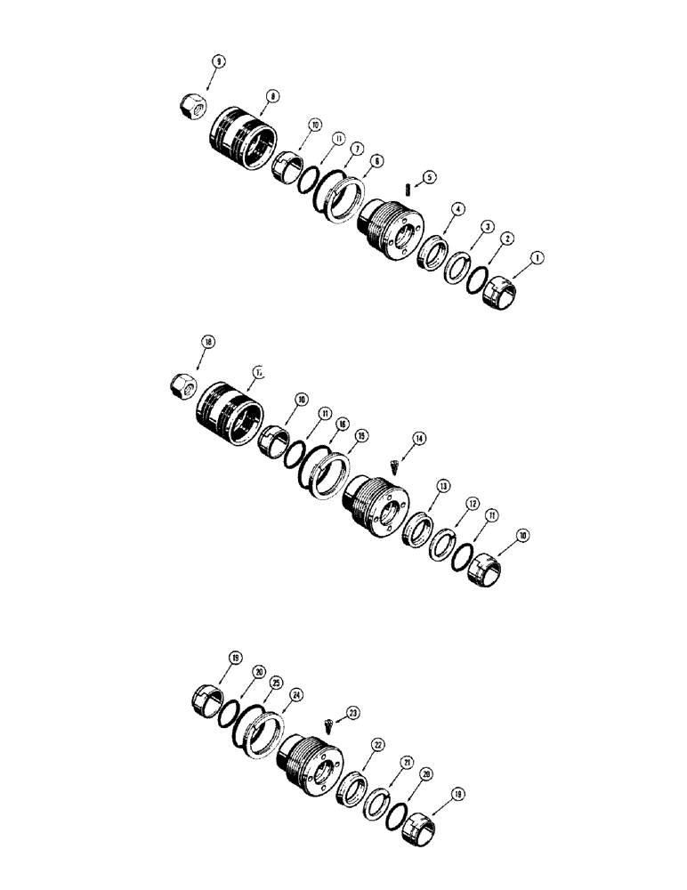 Схема запчастей Case 480CK - (90) - CYLINDER PACKING KITS, USED ON D33421 AND D36571 LOADER DUMP, AND D28331 BACKHOE BUCKET CYLINDERS (35) - HYDRAULIC SYSTEMS