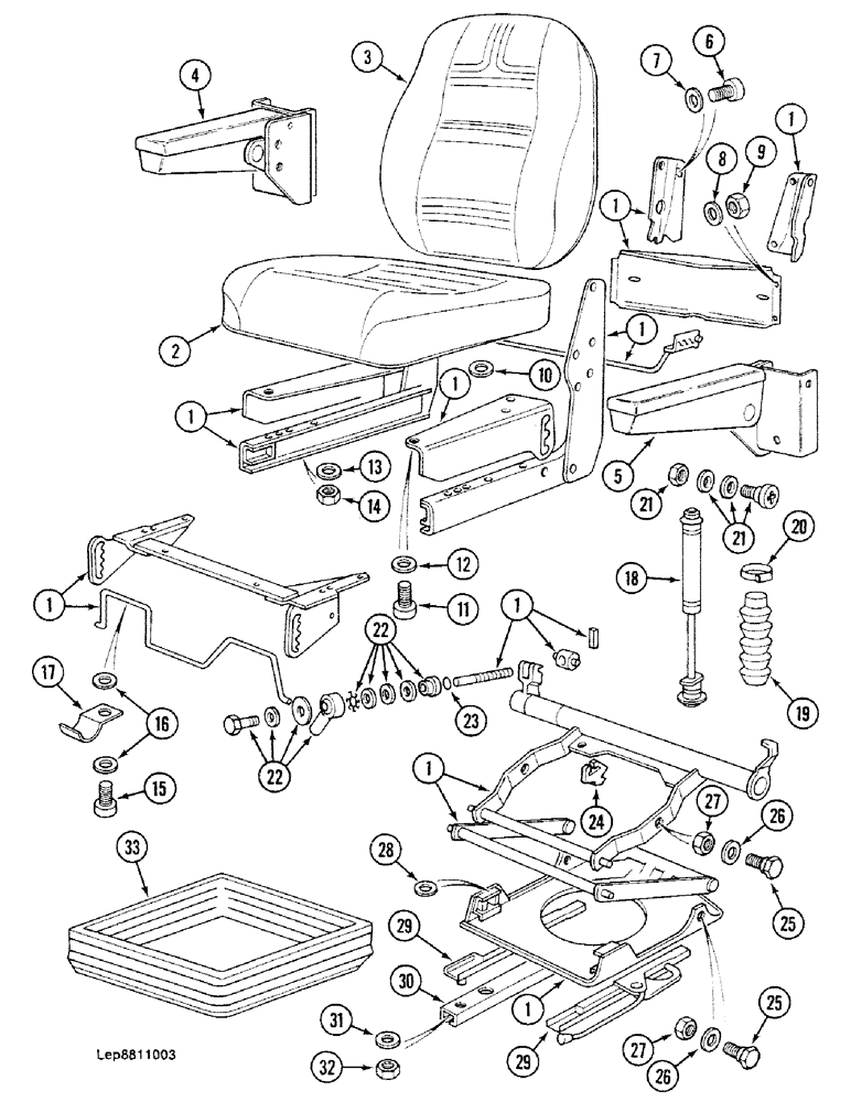 Схема запчастей Case 688C - (9D-16) - SEAT, (-10949) (05.1) - UPPERSTRUCTURE CHASSIS/ATTACHMENTS