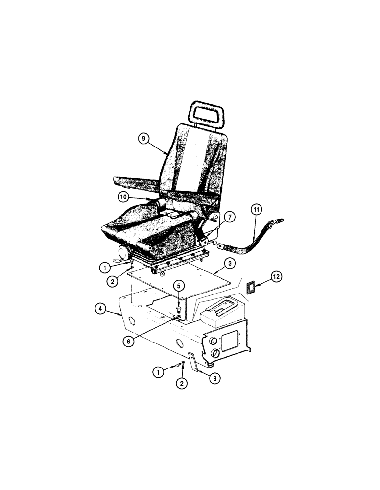 Схема запчастей Case 885 AWD - (09-106[01]) - SEAT - MOUNTING AND BRACKET (09) - CHASSIS