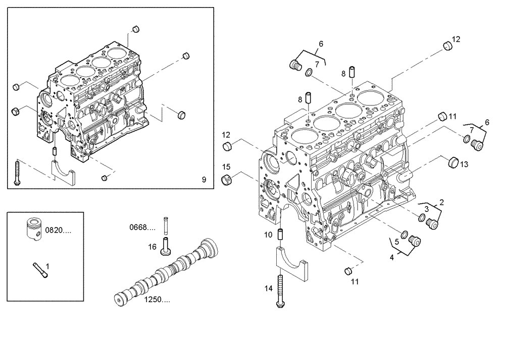 Схема запчастей Case F4GE9454K J604 - (0401.004) - CRANKCASE 