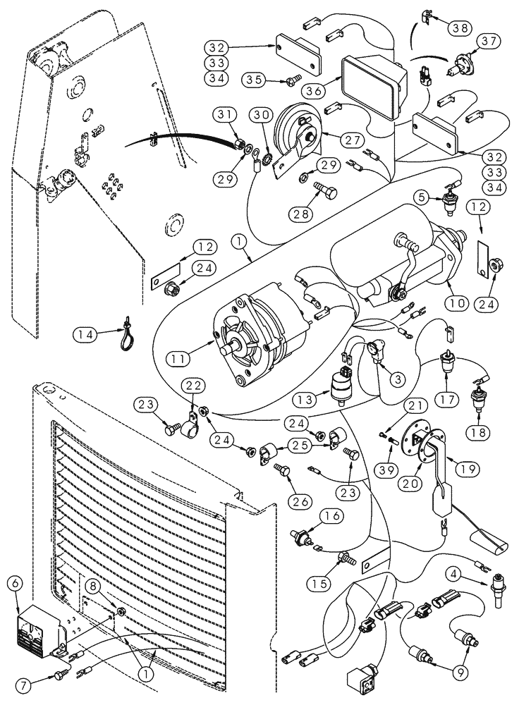 Схема запчастей Case 85XT - (04-11) - HARNESS CHASSIS, REAR, NORTH AMERICA JAF0236484 - (04) - ELECTRICAL SYSTEMS