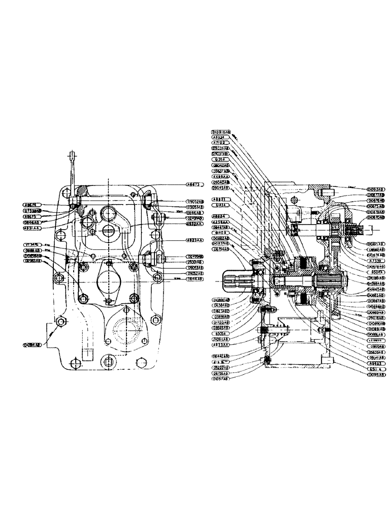 Схема запчастей Case 420 - (119) - PTO AND HYDRAULIC PUMP HOUSING ASSEMBLY (35) - HYDRAULIC SYSTEMS