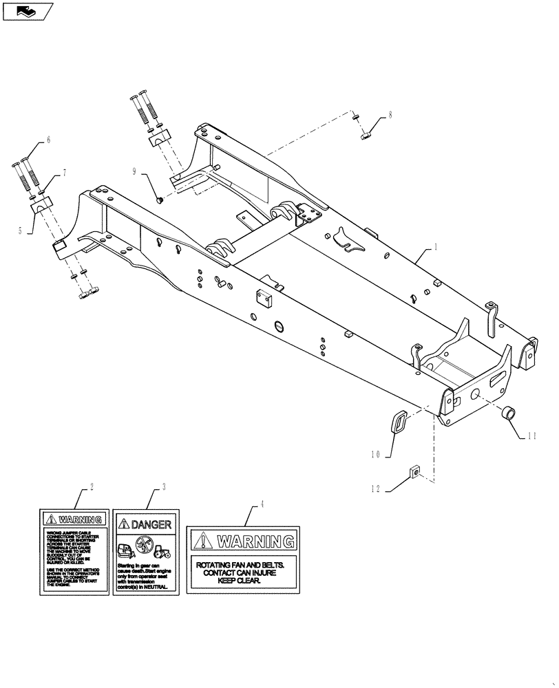 Схема запчастей Case 586G - (09-20) - CHASSIS (09) - CHASSIS