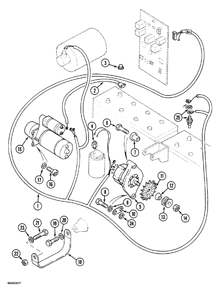 Схема запчастей Case 1088 - (4-14) - ENGINE ELECTRICAL SYSTEM (04) - ELECTRICAL SYSTEMS