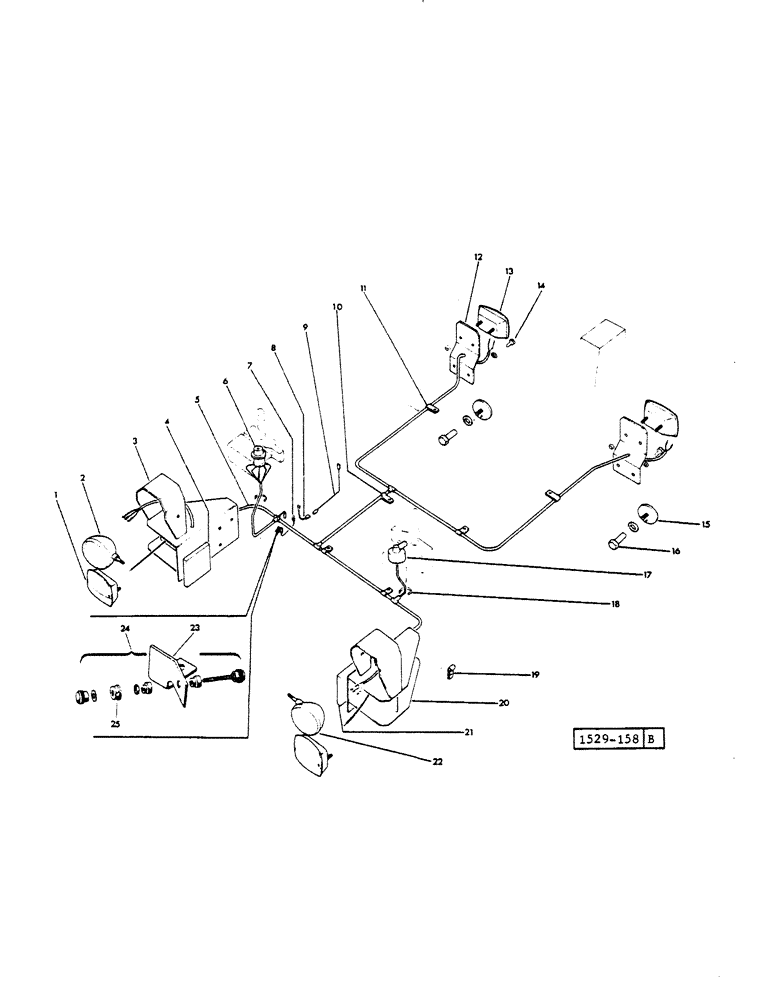 Схема запчастей Case 1529 - (168) - AUXILIARY LIGHTING EQUIPMENT (55) - ELECTRICAL SYSTEMS