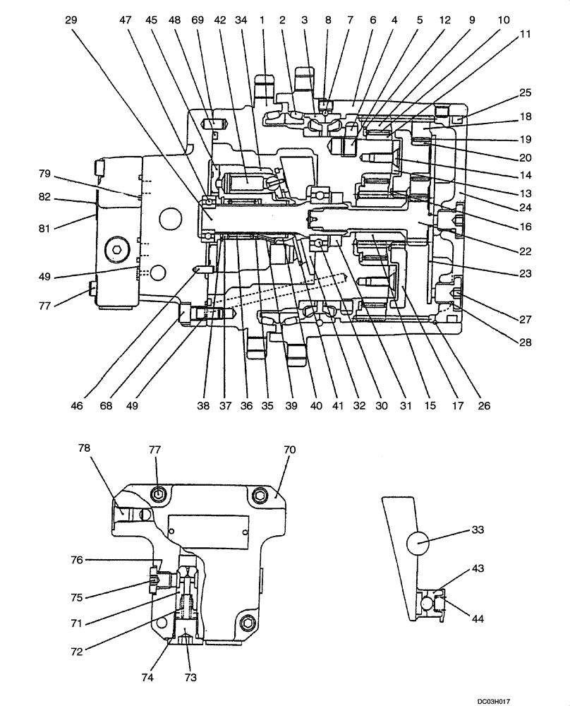 Схема запчастей Case CX25 - (06-02[00]) - MOTOR - TRACK DRIVE (06) - POWER TRAIN