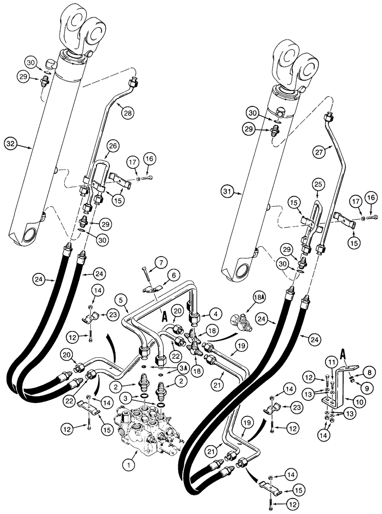 Схема запчастей Case 721C - (08-07) - HYDRAULICS - LOADER LIFT (08) - HYDRAULICS