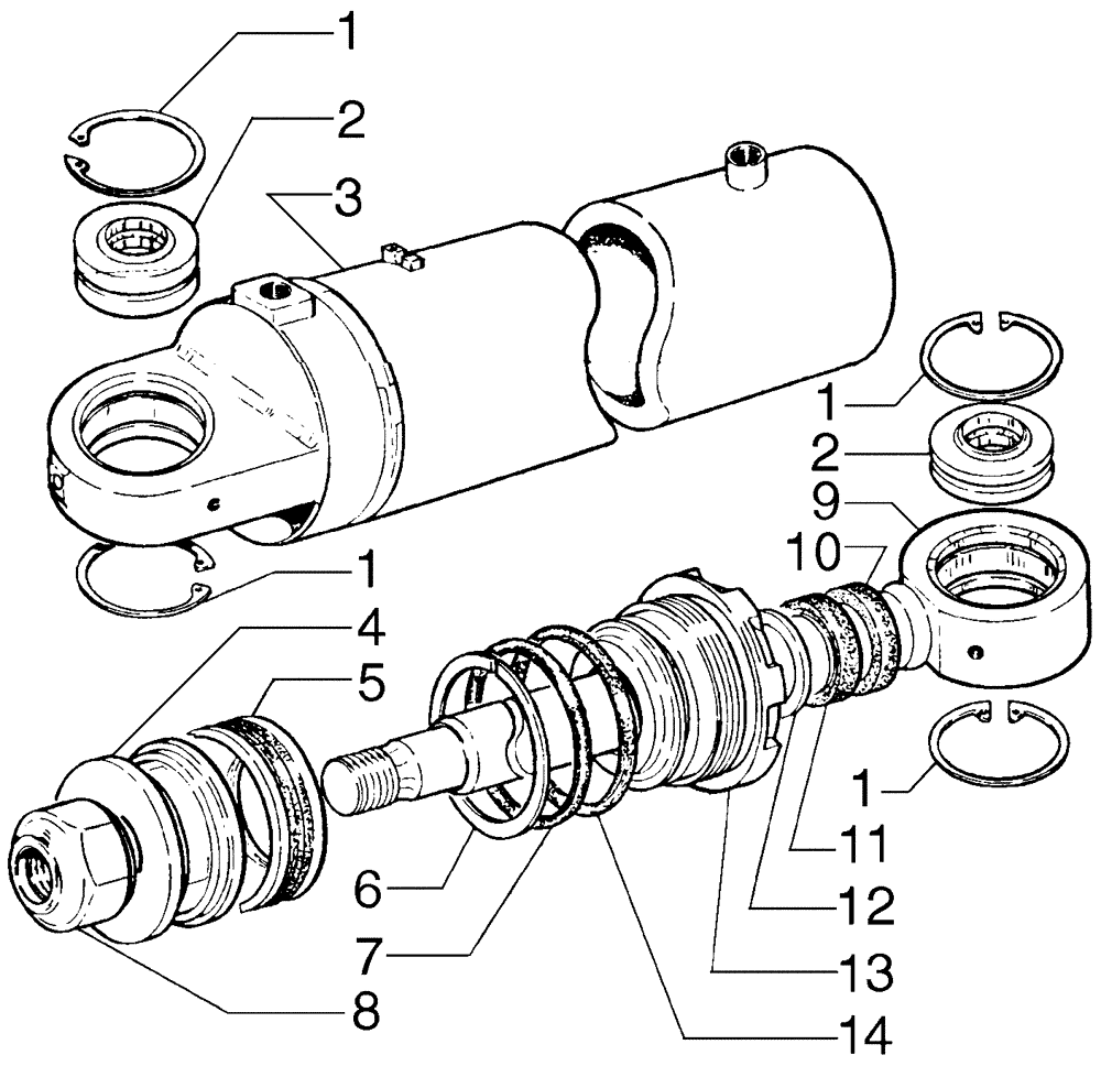 Схема запчастей Case 845B - (08-61[01]) - ARTICULATION CYLINDER (08) - HYDRAULICS