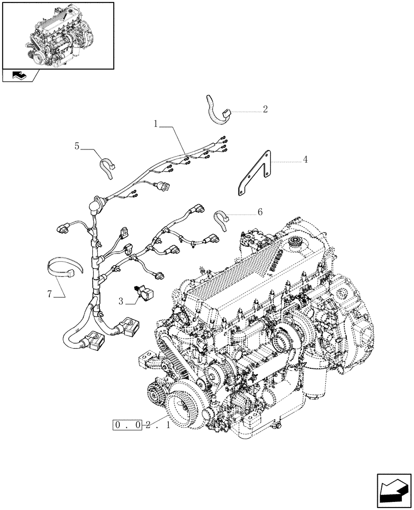 Схема запчастей Case F2CE9684P E007 - (0.17.3) - CONNECTIONS CABLE FOR ENGINE INJECTION (504134711 - 504162700) 