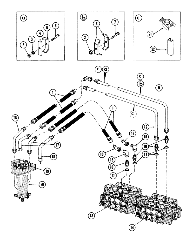 Схема запчастей Case 980 - (172) - MAIN VALVE TO SWIVEL HYDRAULICS (07) - HYDRAULIC SYSTEM