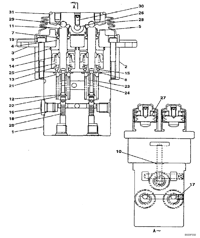 Схема запчастей Case CX225SR - (08-65) - VALVE ASSY, REMOTE CONTROL (08) - HYDRAULICS