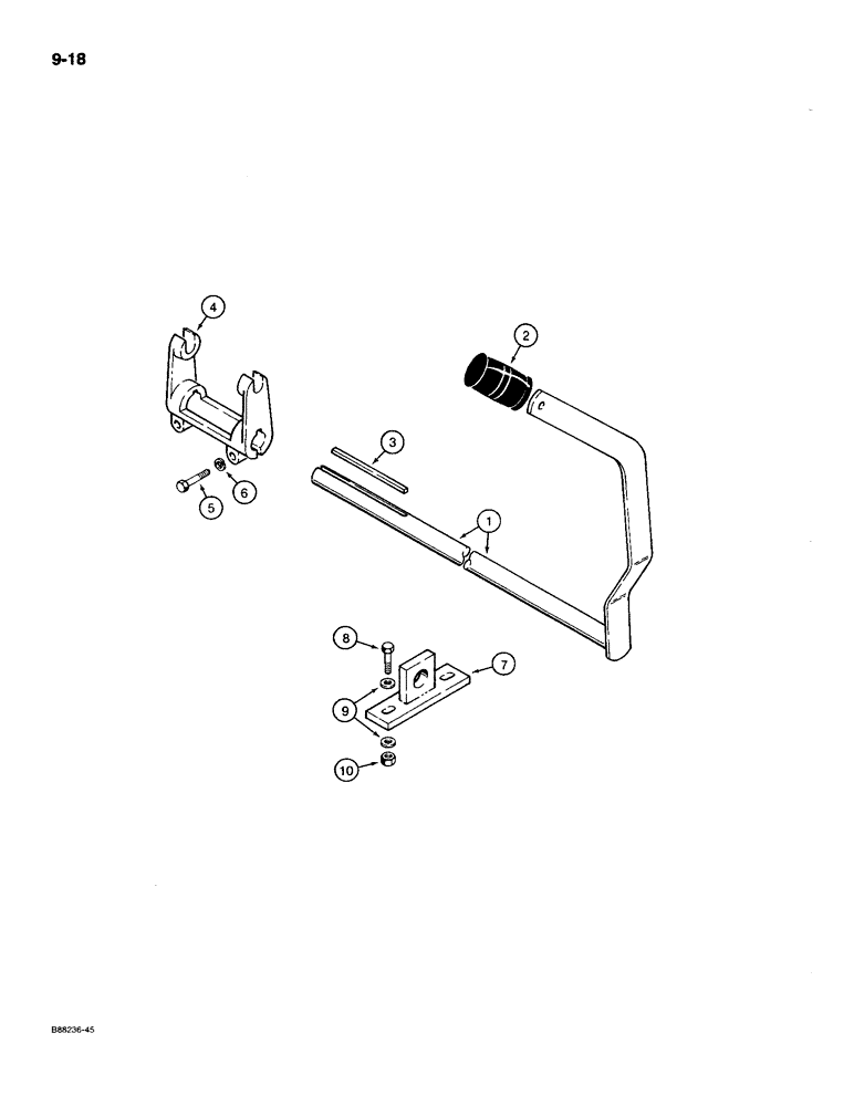 Схема запчастей Case MAXI-SNEAKER C - (9-18) - TRENCHER CLUTCH CONTROL LEVER (09) - CHASSIS/ATTACHMENTS