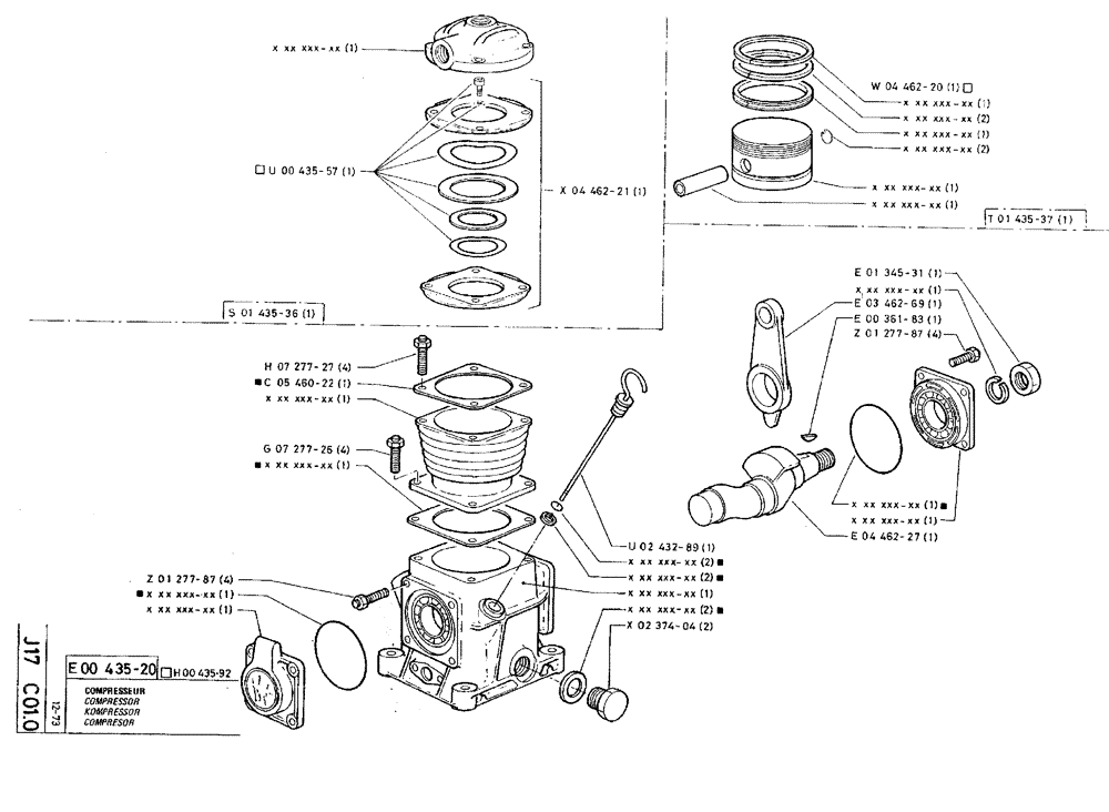 Схема запчастей Case TY45 - (J17 C01.0) - COMPRESSOR (18) - ATTACHMENT ACCESSORIES