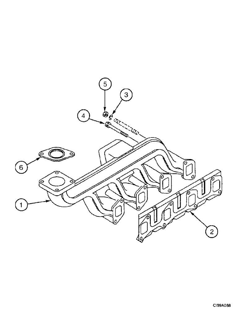 Схема запчастей Case 9007B - (2-22) - EXHAUST PIPE (02) - ENGINE