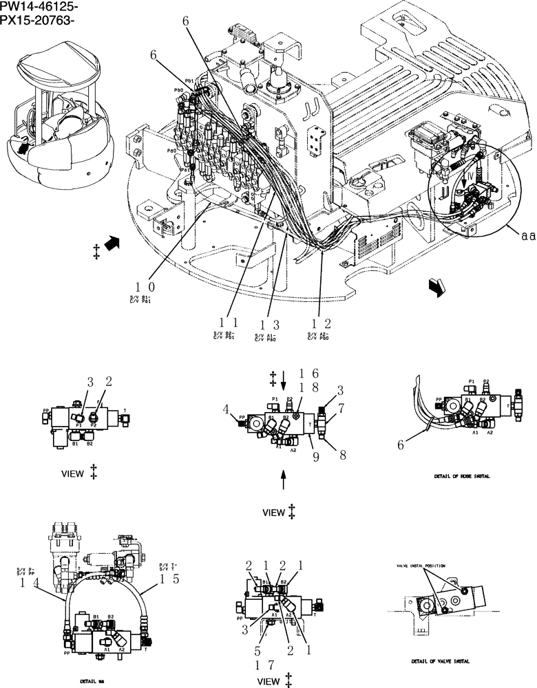 Схема запчастей Case CX31B - (162-72[1]) - CONTROL LINES, REMOTE ANGLE DOZER (00) - GENERAL & PICTORIAL INDEX