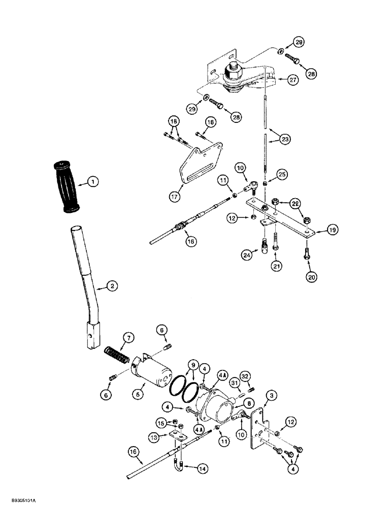 Схема запчастей Case 560 - (6-02) - GROUND DRIVE CONTROLS, HAND CONTROLS (06) - POWER TRAIN