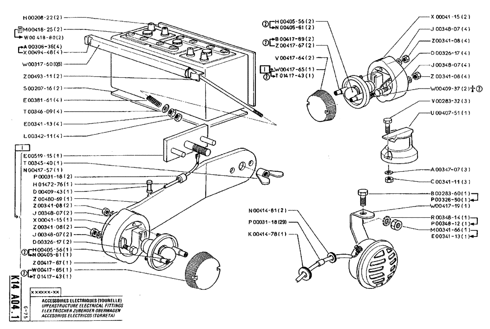 Схема запчастей Case TY45 - (K14 A04.1) - UPPERSTRUCTURE ELECTRICAL FITTINGS (06) - ELECTRICAL SYSTEMS