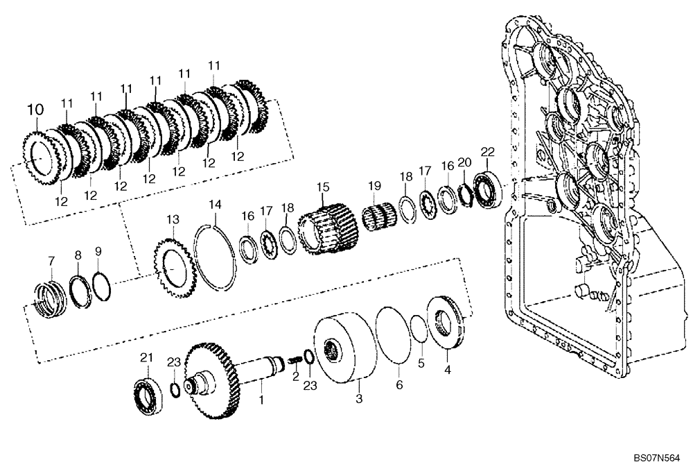 Схема запчастей Case 325 - (1.211/1[02C]) - TRANSMISSION - CLUTCH ASSEMBLY (87455938) (03) - Converter / Transmission