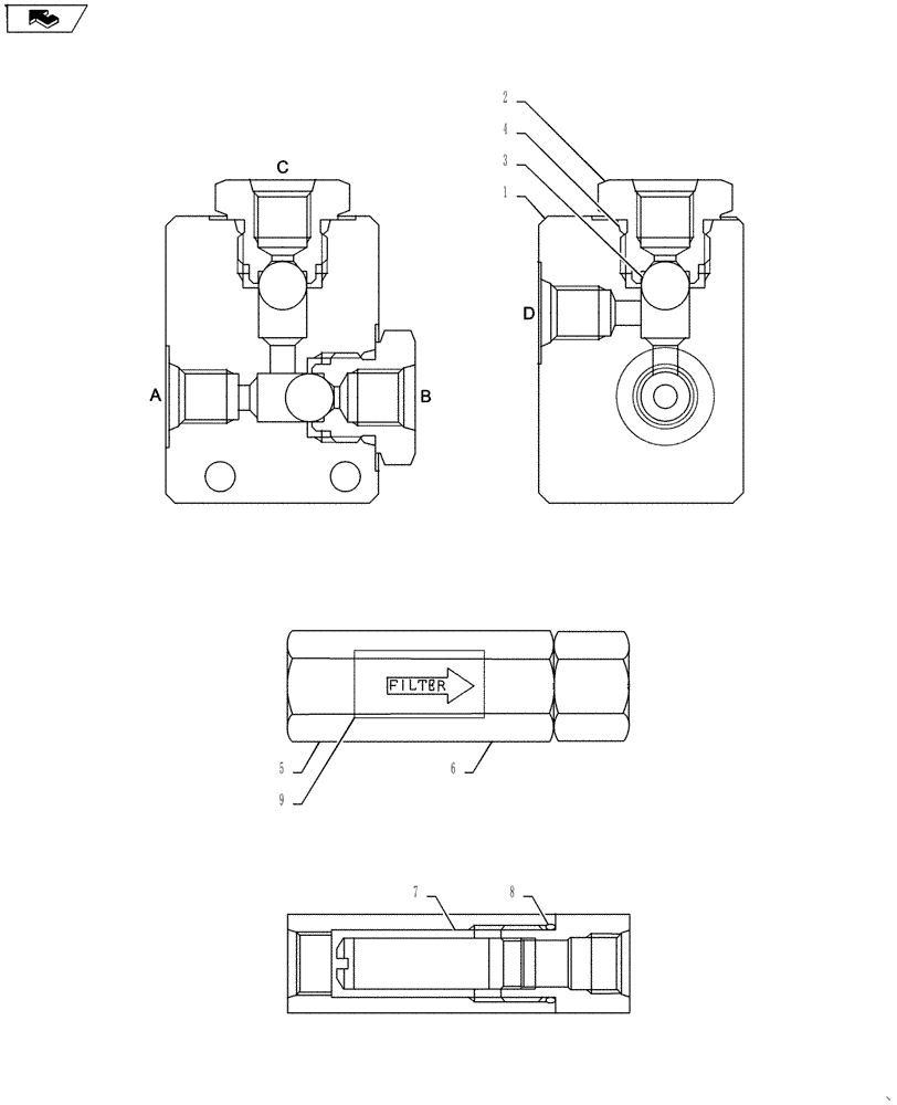 Схема запчастей Case CX55BMSR - (01-042[04]) - CONTROL LINES, VALVE (ROTARY) (35) - HYDRAULIC SYSTEMS