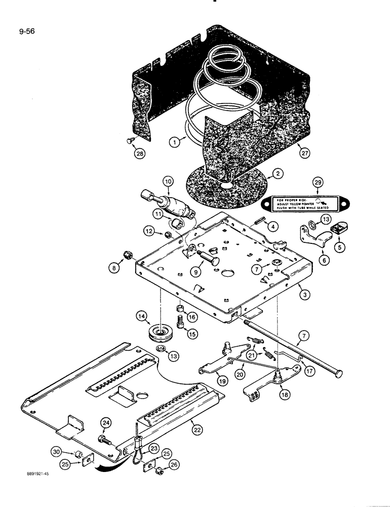 Схема запчастей Case 821 - (9-056) - SUSPENSION SEATS (09) - CHASSIS/ATTACHMENTS