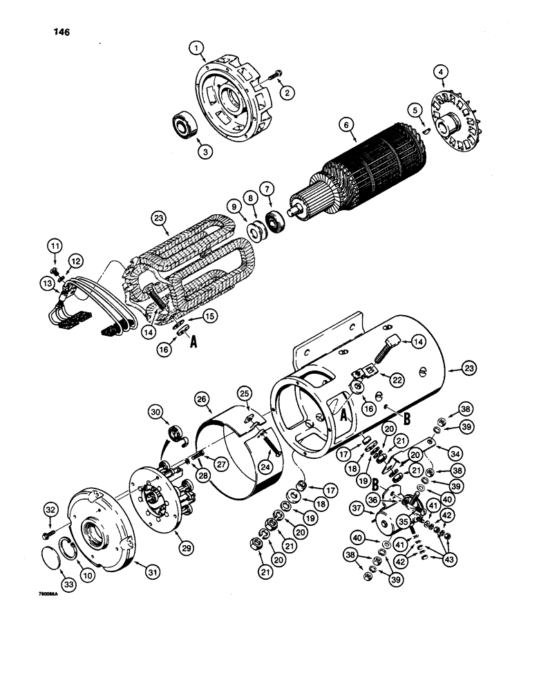 Схема запчастей Case W24C - (146) - D71479 AUXILIARY STEERING MOTOR (04) - ELECTRICAL SYSTEMS