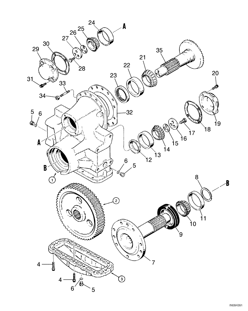 Схема запчастей Case 550H-IND - (06-08) - TRANSMISSION, FINAL DRIVE, 1346 MM (53 INCH) GAUGE LONG TRACK (LT) MODEL (06) - POWER TRAIN