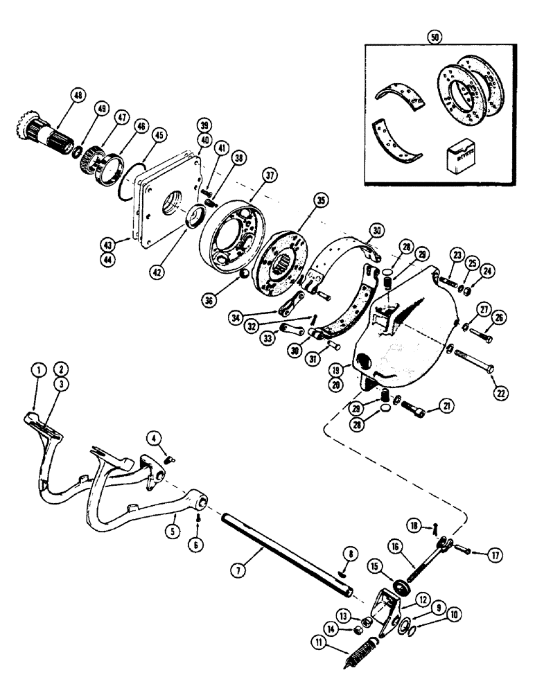 Схема запчастей Case 530CK - (104) - BRAKE SYSTEM (33) - BRAKES & CONTROLS