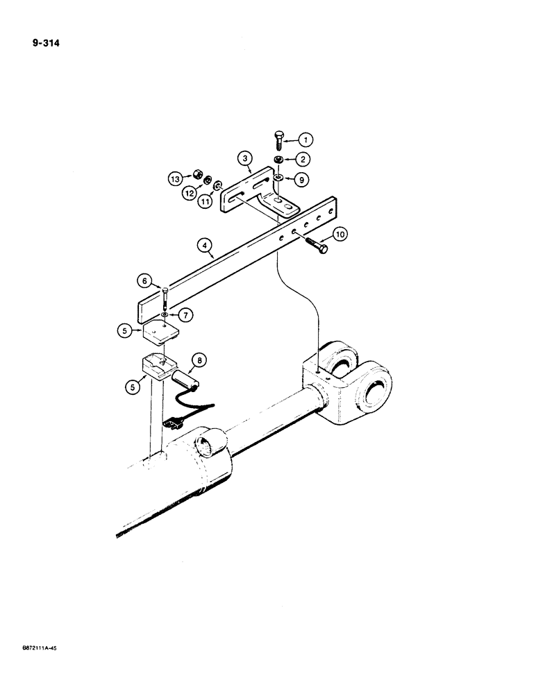 Схема запчастей Case W36 - (9-314) - LOADER BUCKET RETURN-TO-DIG (09) - CHASSIS/ATTACHMENTS