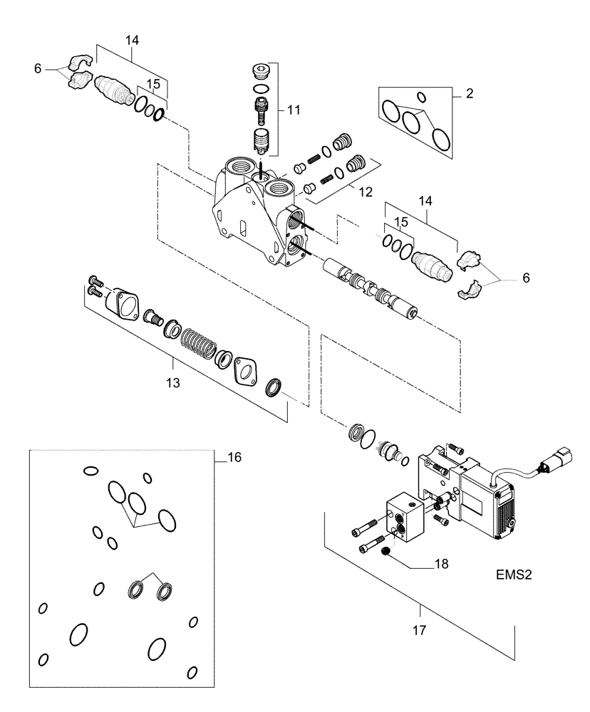 Схема запчастей Case TX842 - (9.08407[04]) - 4 SPOOL VALVE - COMPONENTS- OPTIONAL CODE 749002131 - VERSION (03-04) (35) - HYDRAULIC SYSTEMS