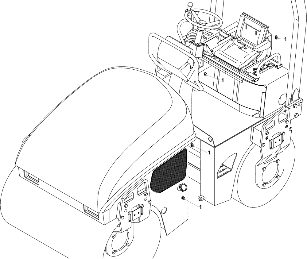 Схема запчастей Case DV202 - (12-152/124[01]) - PAD LOCK (12) - Chassis/Attachments